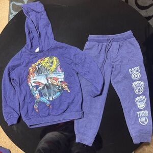 Marvel Kids Purple Joggers with Superhero Graphics